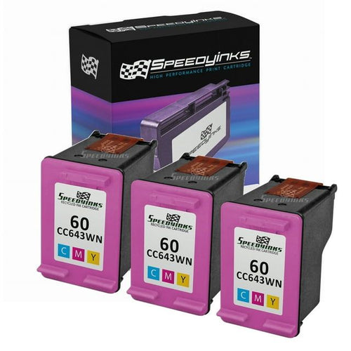 SpeedyInks Remanufactured Cartridge Replacement for HP 60,CC643WN (Tri-Color, 3-Pack) EasyOptionXY LLC