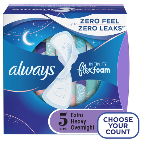 Always Infinity Overnight Pads Winged Unscented; Size 5 22 Ct EasyOptionXY LLC