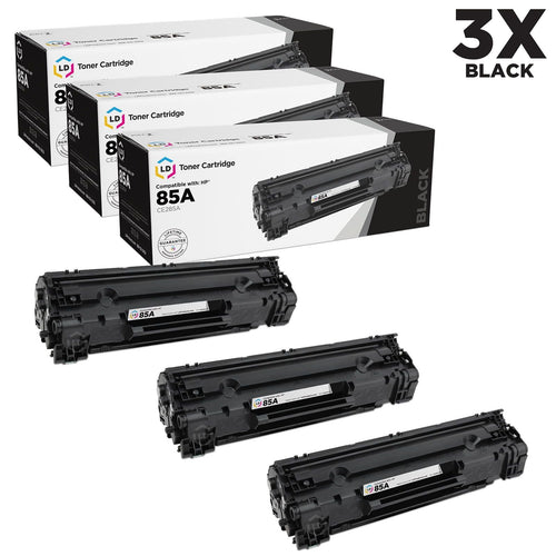 Compatible Replacements for Hewlett Packard CE285A (HP 85A) Set of 3 Black Laser Toner Cartridges LaserJet Pro M1132 M1138 M1139 M1212nf M1217nfw MFP M1219nf P1102 P1109W EasyOptionXY LLC