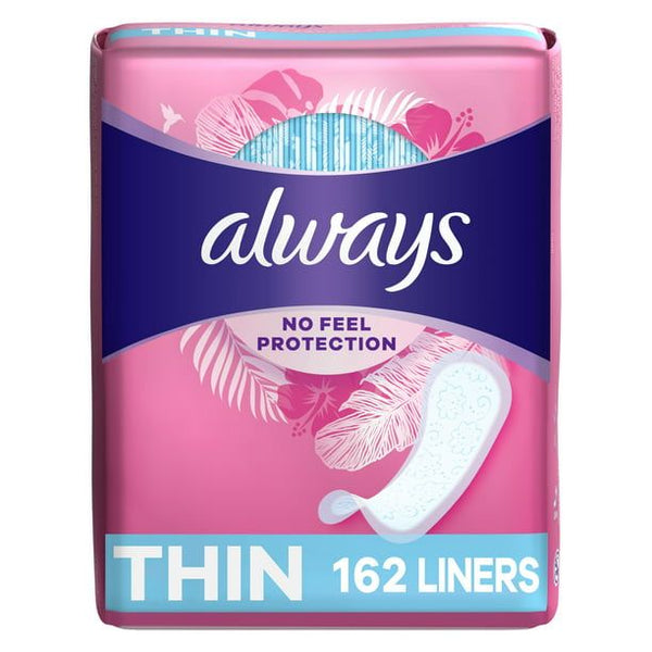 Always Thin No Feel Protection Daily Liners Regular Absorbency Unscented; 162 Ct EasyOptionXY LLC