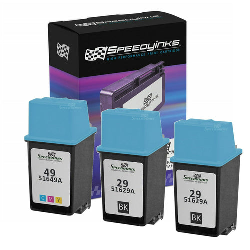 Speedy Remanufactured Cartridge Replacement for HP 29 & HP 49 (2 Black, 1 Tri-Color , 3-Pack) EasyOptionXY LLC