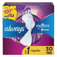 Always Radiant Regular Pads with Wings; Light Clean Scent; Size 1 30 Ct EasyOptionXY LLC