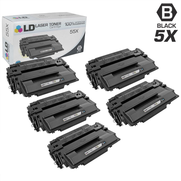 LD Products Compatible Toner Cartridge Replacements for HP 55X CE255X High Yield (Black, 5-Pack) EasyOptionXY LLC