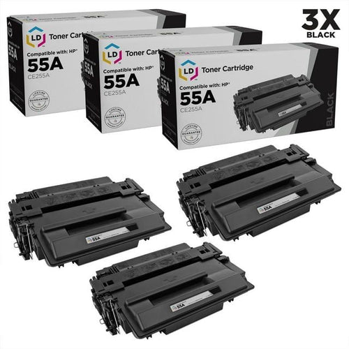 LD Compatible Replacement for HP 55A CE255A Black Toner Cartridge 3-Pack for 500 MFP M525dn, 500 MFP M525f, flow MFP M525c, M521dn MFP, MFP M521dw, P3010, P3015, P3015d, P3015dn, P3015n, P3015x EasyOptionXY LLC