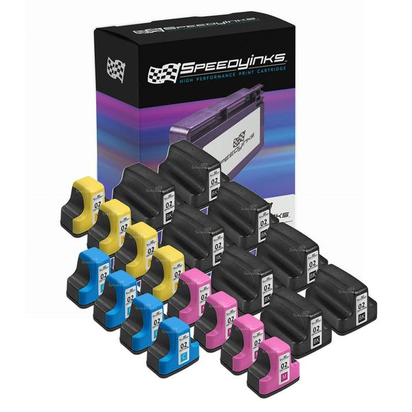 Speedy Remanufactured Replacements for HP 02 Cartridges (20-Pack): 8 Black, 4 Cyan, 4 Magenta, 4 Yellow for PhotoSmart 3210, 8250, C5100, C5150, C7180, C7200, C7250, C7280 EasyOptionXY LLC
