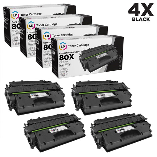 LD ? Compatible Replacements for Hewlett Packard CF280X (HP 80X) 4PK HY Black Toner Cartridges for Laserjet Pro 400 M401dn, 400 M401dne, 400 M401dw, 400 M401n & 400 M425dn EasyOptionXY LLC