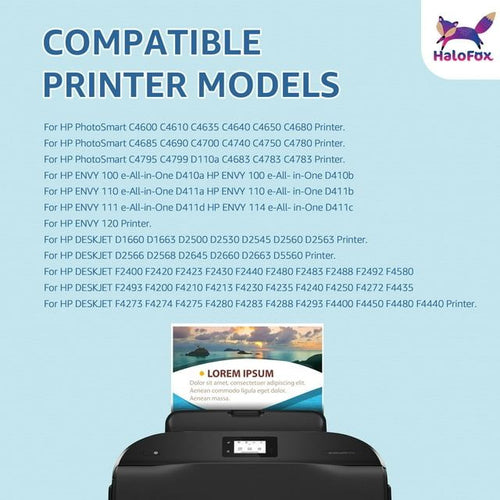 Replacement for HP 60 Ink Cartridge Combo Pack Black and Color for Envy 100 110 120 Photosmart c4680 c4780 c4795 d110 Deskjet d2680 f2430 f4280 f4440 f4480 f4580 Printer(2 Pack) EasyOptionXY LLC