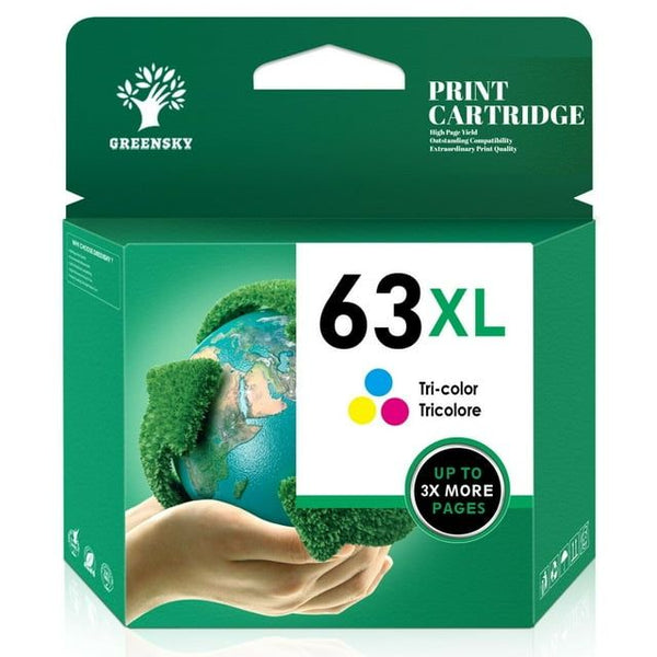 Greensky 63XL Color Ink Cartridge Replacement for HP Ink 63 Color to Use with OfficeJet 3830 5255 5258 Envy 4520 4512 4513 4516 DeskJet 1112 1110 3630, 1 Pack EasyOptionXY LLC