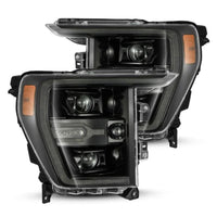 AlphaRex 21-23 Ford F150 / 21-23 Ford F150 Raptor LUXX-Series LED Projector Headlights Alpha-Black OffRoadUSA.com