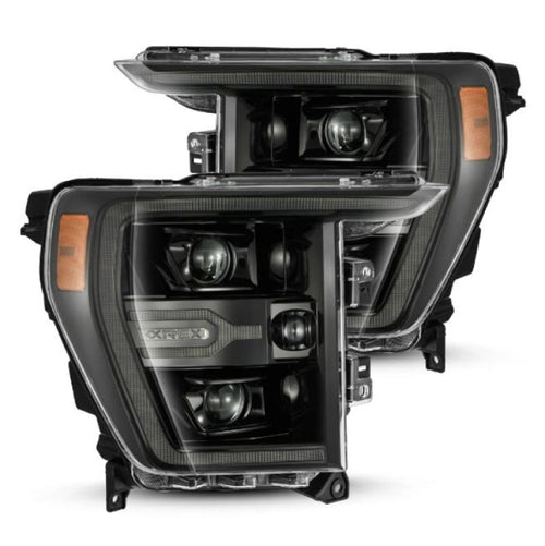 AlphaRex 21-23 Ford F150 / 21-23 Ford F150 Raptor LUXX-Series LED Projector Headlights Alpha-Black OffRoadUSA.com