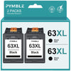 63 Ink Cartridges for HP 63XL Black Ink Cartridges Printer Ink HP 63 work with HP Officejet 3830 4650 5255 5200 5258 Envy 4520 4655 4512 Ink Printer (2 Black) EasyOptionXY LLC
