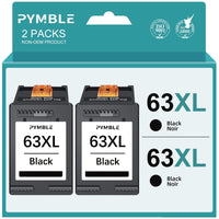 63 Ink Cartridges for HP 63XL Black Ink Cartridges Printer Ink HP 63 work with HP Officejet 3830 4650 5255 5200 5258 Envy 4520 4655 4512 Ink Printer (2 Black) EasyOptionXY LLC