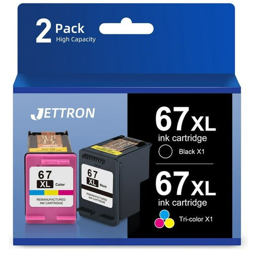 67 XL Ink Cartridge for HP Ink 67 67XL for HP 67 Ink Cartridge for HP DeskJet 2755 2700 2752 HP Envy 6055 6045 6000 6458 Printer(1 Black,1 Tri-Color) EasyOptionXY LLC