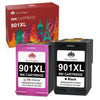 Tonerkingdom Inks-2PK Replacement for HP 901XL Ink 901 Ink Cartridge Set: 1 Black & 1 Color For use in HP: G510a, G510g, G510n, J4524, J4540, J4550, J4580, J4624, J4660, J4680 EasyOptionXY LLC