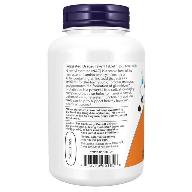 NOW Supplements, NAC (N-Acetyl-Cysteine) 1,000 mg, Free Radical Protection*, 120 Tablets EasyOptionXY LLC