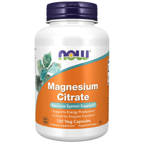 NOW Supplements, Magnesium Citrate, Enzyme Function*, Nervous System Support*, 120 Veg Capsules EasyOptionXY LLC