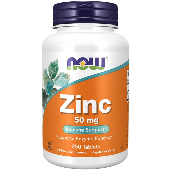 NOW Supplements, Zinc (Zinc Gluconate) 50 mg, Supports Enzyme Functions*, Immune Support*, 250 Tablets EasyOptionXY LLC