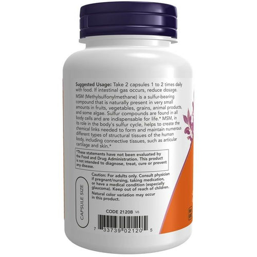 NOW Supplements, MSM (Methylsulfonylmethane) 1,000 mg, Joint Health*, 120 Veg Capsules EasyOptionXY LLC