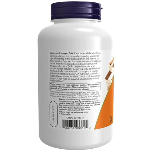 NOW Supplements, Candida Support with Pau D'Arco, Oregano Oil, Black Walnut & Caprylic Acid, 180 Veg Capsules EasyOptionXY LLC