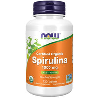 NOW Supplements, Certified Organic, Spirulina 1000 mg (Double Strength), Rich in Beta-Carotene (Vitamin A) and B-12 with naturally occurring GLA , 120 Tablets EasyOptionXY LLC