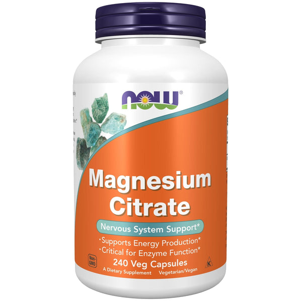 NOW Supplements, Magnesium Citrate, Enzyme Function, Nervous System Support, 240 Veg Capsules EasyOptionXY LLC
