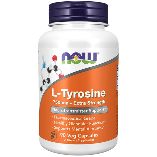 NOW Supplements, L-Tyrosine 750 mg, Supports Mental Alertness*, 90 Veg Capsules EasyOptionXY LLC