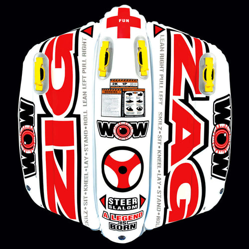 WOW Sports Zig Zag 1 Person Steerable and Towable Water Tube For Pool and Lake Jupiter Gear