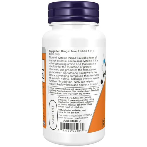 NOW Supplements, NAC (N-Acetyl-Cysteine) 1,000 mg, Free Radical Protection*, 60 Tablets EasyOptionXY LLC