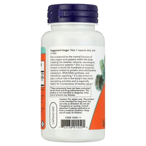 NOW Supplements, Zinc Picolinate 50 mg, Supports Enzyme Functions, Immune Support, 120 Veg Capsules EasyOptionXY LLC