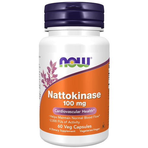 NOW Supplements, Nattokinase 100 mg (from Non-GMO Soy) with 2,000 FUs of Activity, 60 Veg Capsules EasyOptionXY LLC