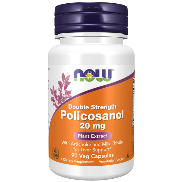 NOW Supplements, Policosanol 20 mg, Double Strength, Blend of Long-Chain Fatty alcohols (LCFAs) Derived from Sugar Cane, 90 Veg Capsules EasyOptionXY LLC