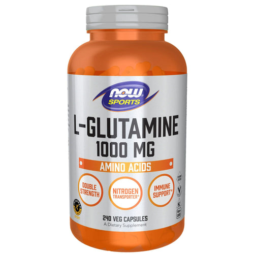 NOW Sports Nutrition, L-Glutamine, Double Strength 1,000 mg, Amino Acid, 240 Veg Capsules EasyOptionXY LLC