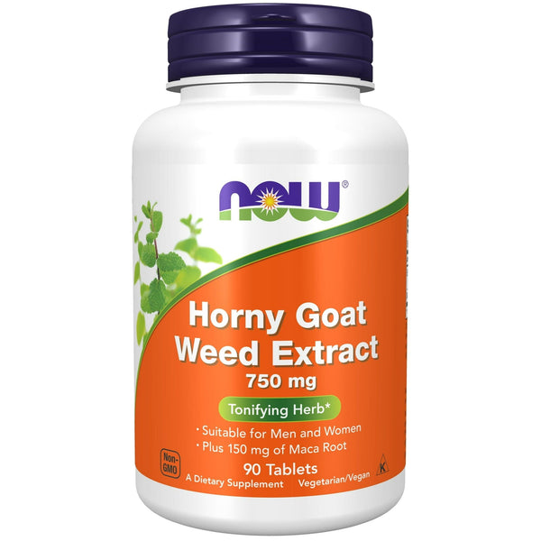 NOW Supplements, Horny Goat Weed Extract 750 mg Plus 150 mg of Maca Root, Tonifying Herb*, 90 Tablets EasyOptionXY LLC