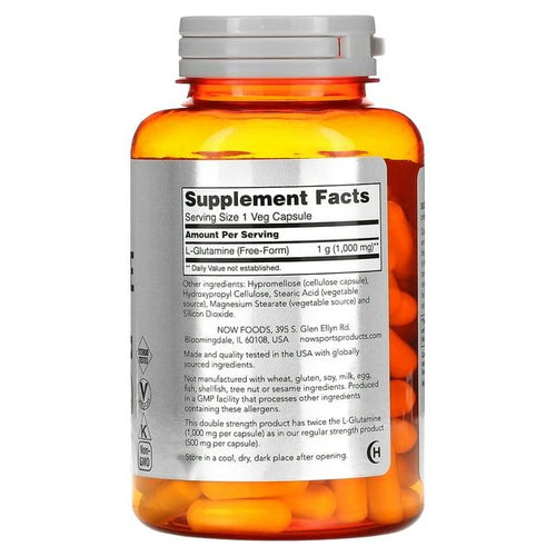 NOW Glutamine 1000 MG Capsules, 120 Ct EasyOptionXY LLC