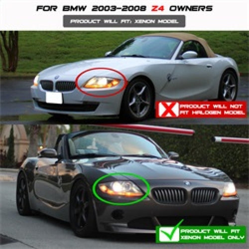 Spyder BMW Z4 03-08 Projector Headlights Xenon/HID Model Only - LED Halo Black PRO-YD-BMWZ403-HID-BK OffRoadUSA.com