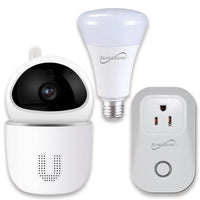 3-Pc. Smart Home Starter Kit with WiFi enabled: HD Camera, Plug, & Bulb Jupiter Gear