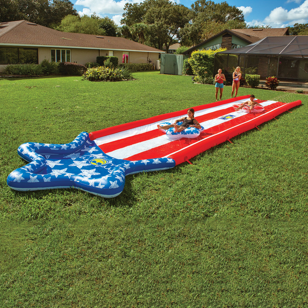 WOW Sports Americana Stars & Stripes Giant 40ft Backyard Super Slide Jupiter Gear