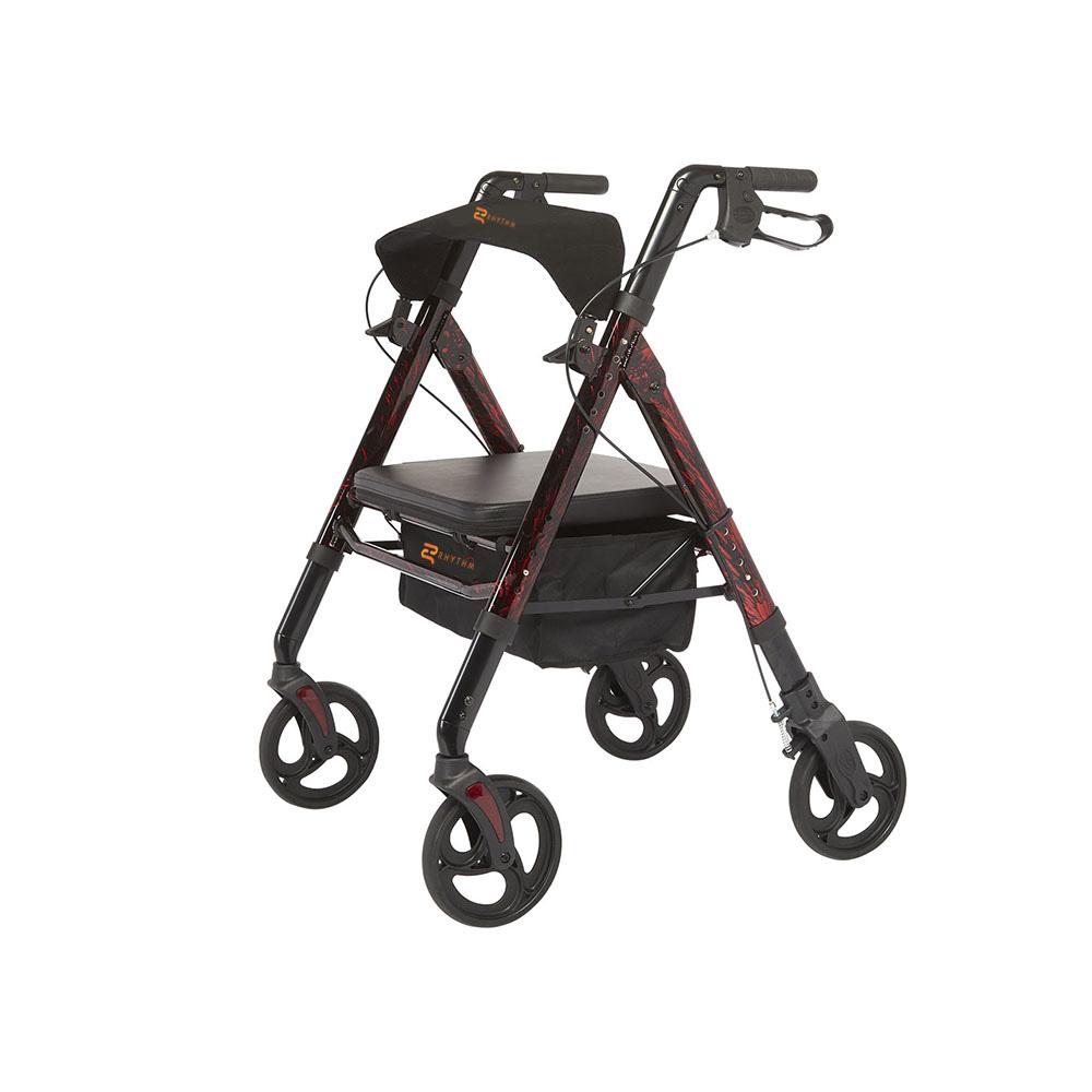 Rhythm Healthcare REGAL - BARIATRIC ALUMINUM 4 WHEEL ROLLATOR WITH UNIVERSAL HEIGHT ADJUSTMENT