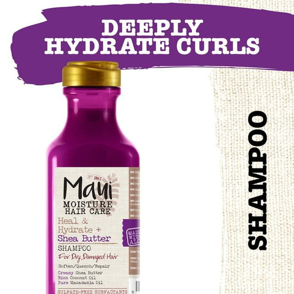 Maui Moisture Heal & Hydrate + Shea Butter Shampoo to Deeply Moisturize Tight Curly Hair, 13 fl oz EasyOptionXY LLC