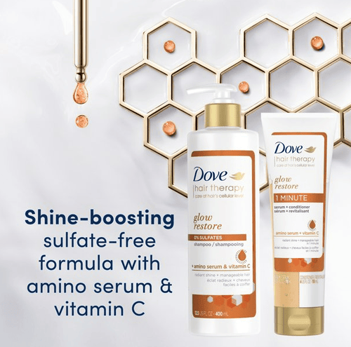 Dove Nourishing Shampoo; Glow Restore for Hair Shine Sulfate-Free for Damaged Hair; 13.5 oz EasyOptionXY LLC