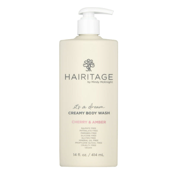 Hairitage It's A Dream Cherry & Amber Scented Creamy Body Wash for Women, Men & Kids A?a¨ª Fruit Extract for All Skin Types Vetiver & Guaiac Wood Essential Oils, 14 fl oz. EasyOptionXY LLC
