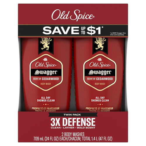 Old Spice Red Collection Swagger Scent Men's Body Wash, 24 fl oz, Pack of 2 (48 fl oz Total) EasyOptionXY LLC