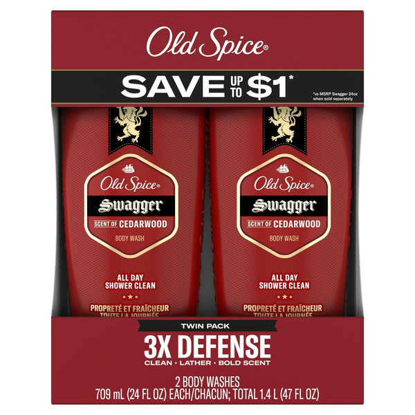 Old Spice Red Collection Swagger Scent Men's Body Wash, 24 fl oz, Pack of 2 (48 fl oz Total) EasyOptionXY LLC