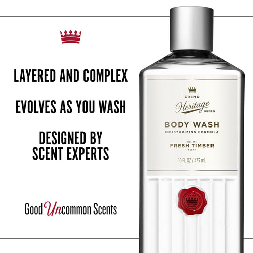 Cremo Moisturizing Body Wash 16 Oz, Heritage Green Fresh Timber Scent EasyOptionXY LLC