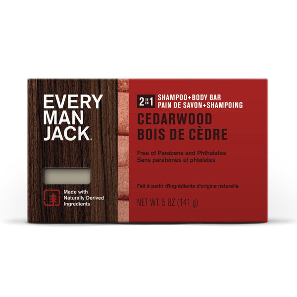 Every Man Jack Cedarwood Mens 2-in-1 Bar Soap - Wash and Shampoo for All Skin and Hair Type - 5oz EasyOptionXY LLC
