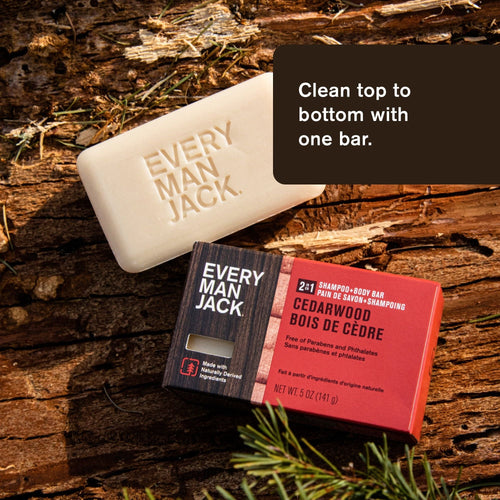 Every Man Jack Cedarwood Mens 2-in-1 Bar Soap - Wash and Shampoo for All Skin and Hair Type - 5oz EasyOptionXY LLC