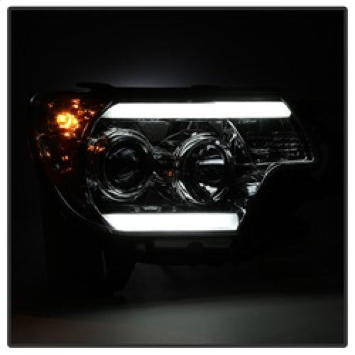 Spyder Toyota Tacoma 12-16 Projector Headlights Light Bar DRL Smoke PRO-YD-TT12-LBDRL-SM OffRoadUSA.com