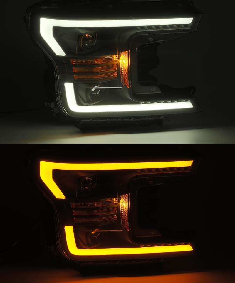 AlphaRex 18-20 Ford F150 PRO-Series Halogen Projector Headlights Chrome