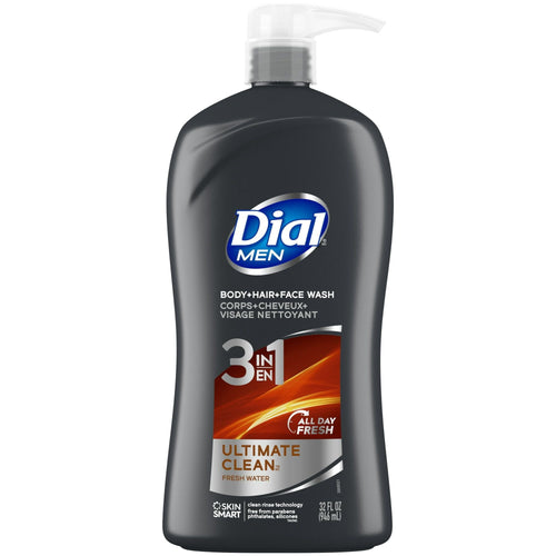 Dial Men 3in1 Body, Hair and Face Wash, Ultimate Clean, 32 fl oz EasyOptionXY LLC