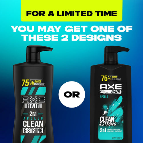 Axe Apollo Moisturizing 2-in-1 Shampoo and Conditioner, Sage and Cedarwood, 28 fl oz EasyOptionXY LLC